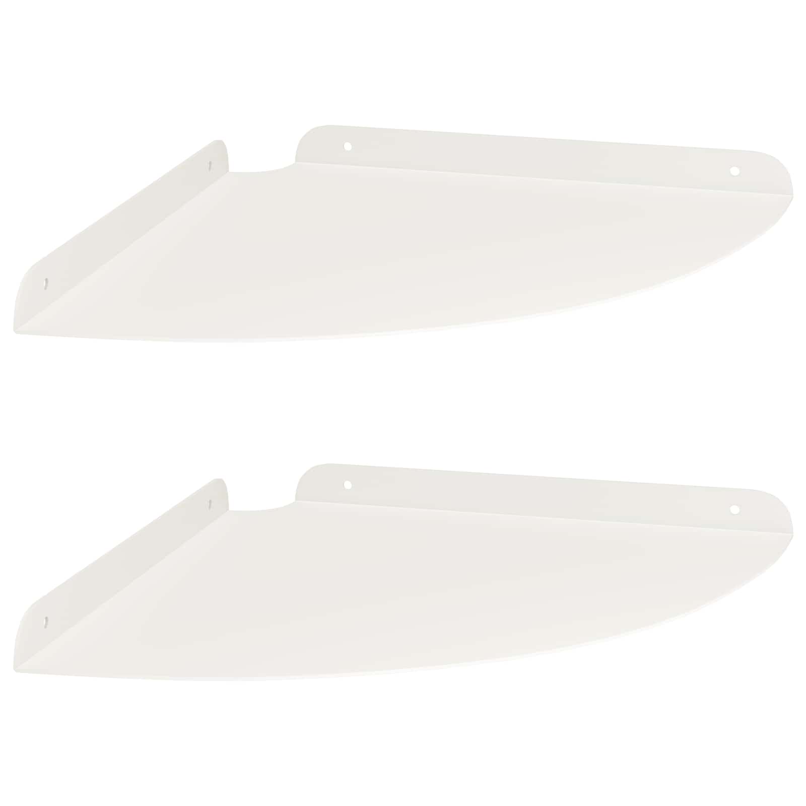 vidaXL Półka wisząca z półką 2 pcs Biały 30 x 30 x 2 cm
