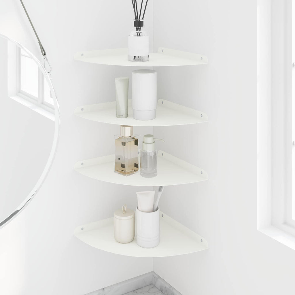 vidaXL Półka wisząca z półką 4 pcs Biały 30 x 30 x 2 cm