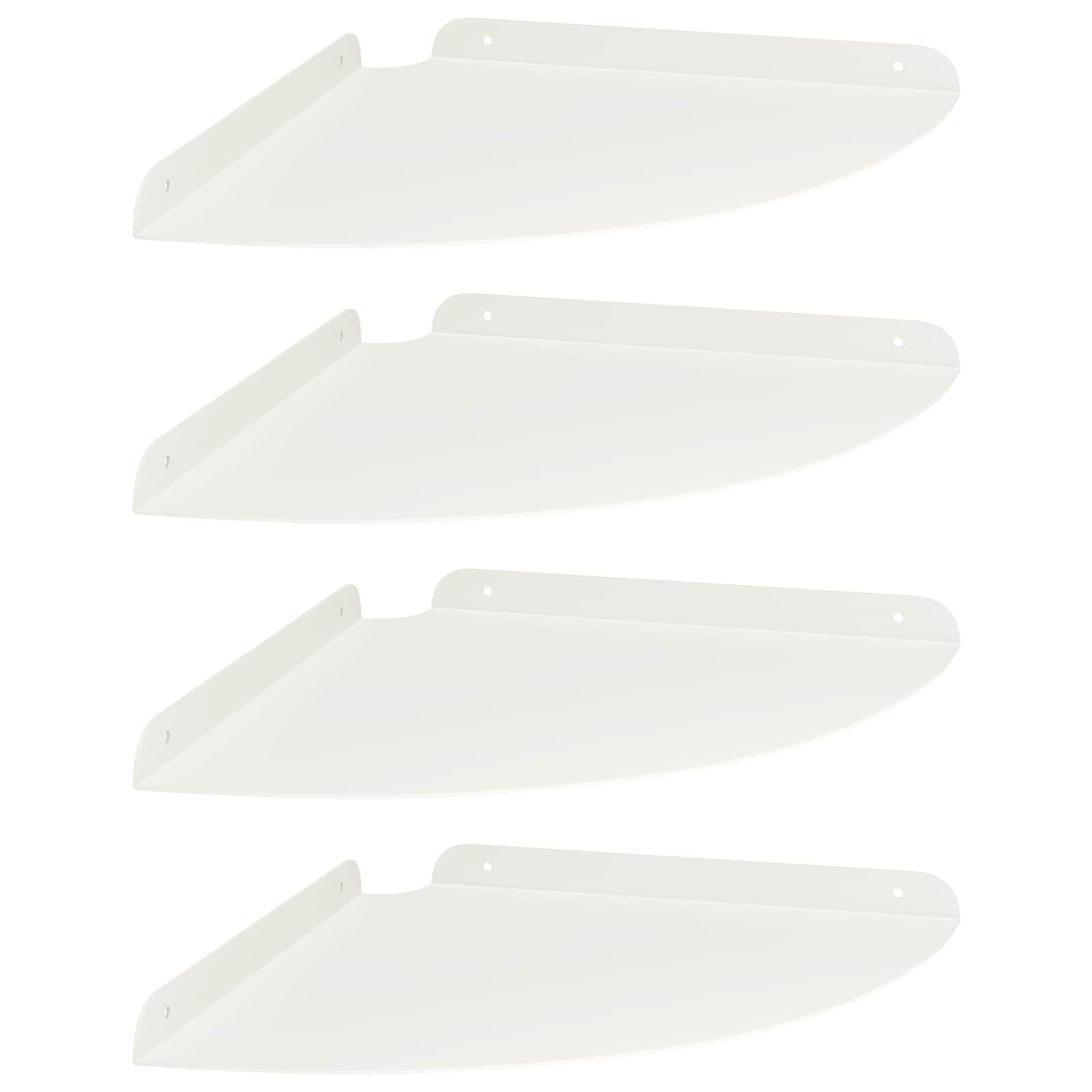 vidaXL Półka wisząca z półką 4 pcs Biały 30 x 30 x 2 cm