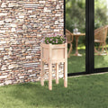 vidaXL Doniczka ogrodowa natura 31 x 31 x 70 cm Lite drewno sosnowe