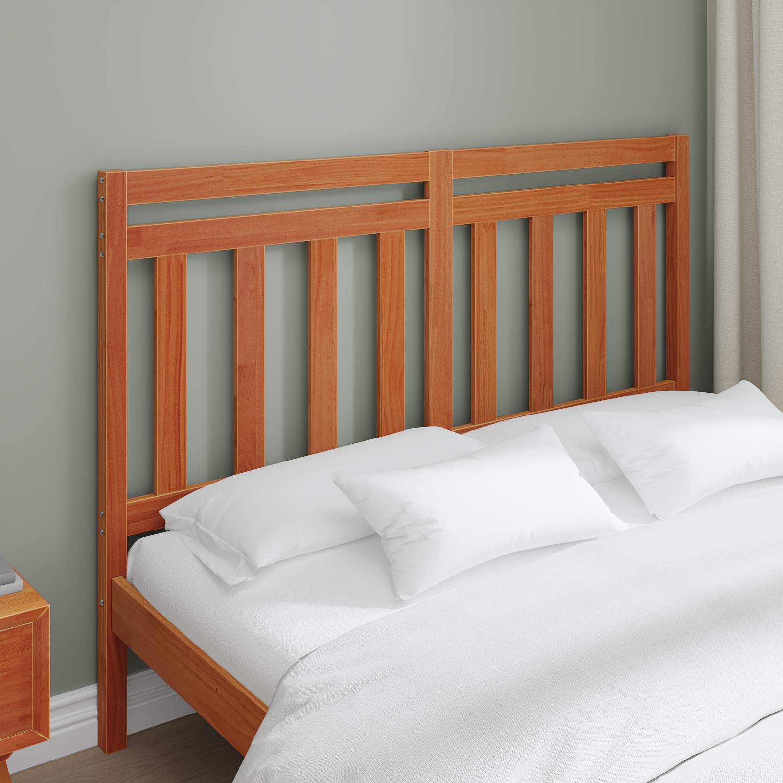 vidaXL Zagłówek Z zagłówkiem Woskowy Brąz 145,5 x 100 cm