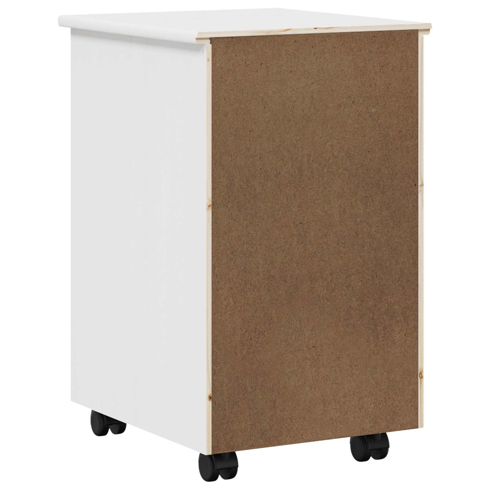 vidaXL Rolkowa szafka Biały 34 x 39 x 56 cm Lite drewno sosnowe