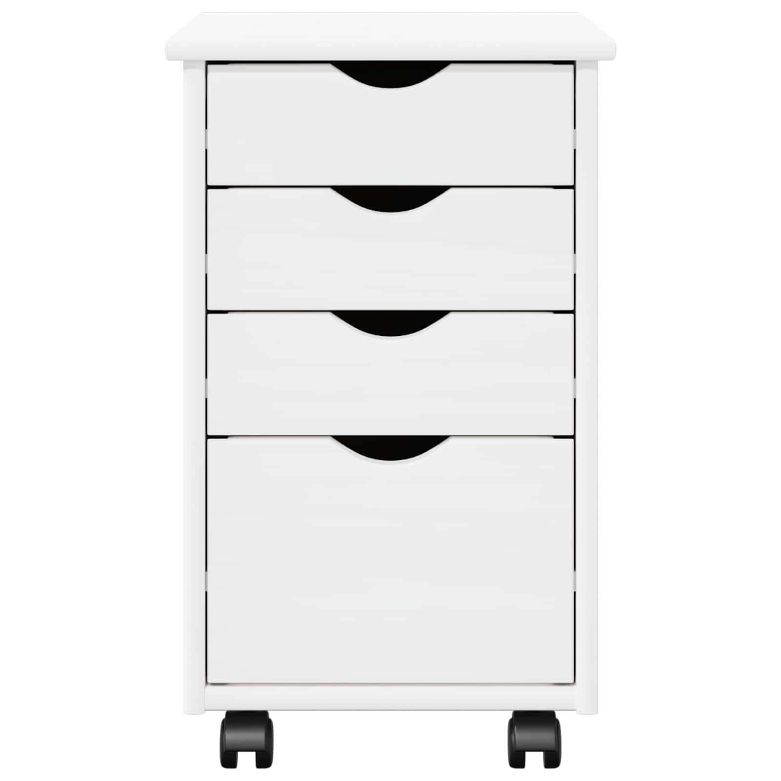 vidaXL Rolkowa szafka Biały 34 x 39 x 56 cm Lite drewno sosnowe