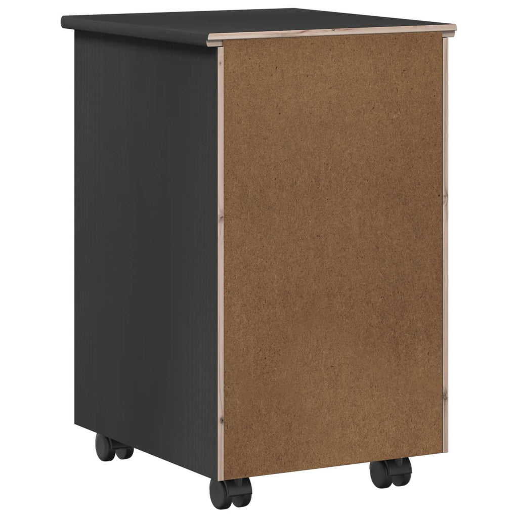 vidaXL Rolkowa szafka Szary 34 x 39 x 56 cm Lite drewno sosnowe