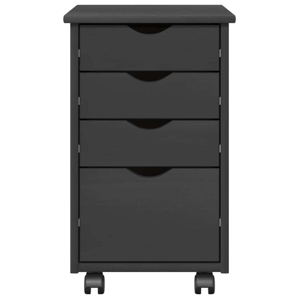 vidaXL Rolkowa szafka Szary 34 x 39 x 56 cm Lite drewno sosnowe
