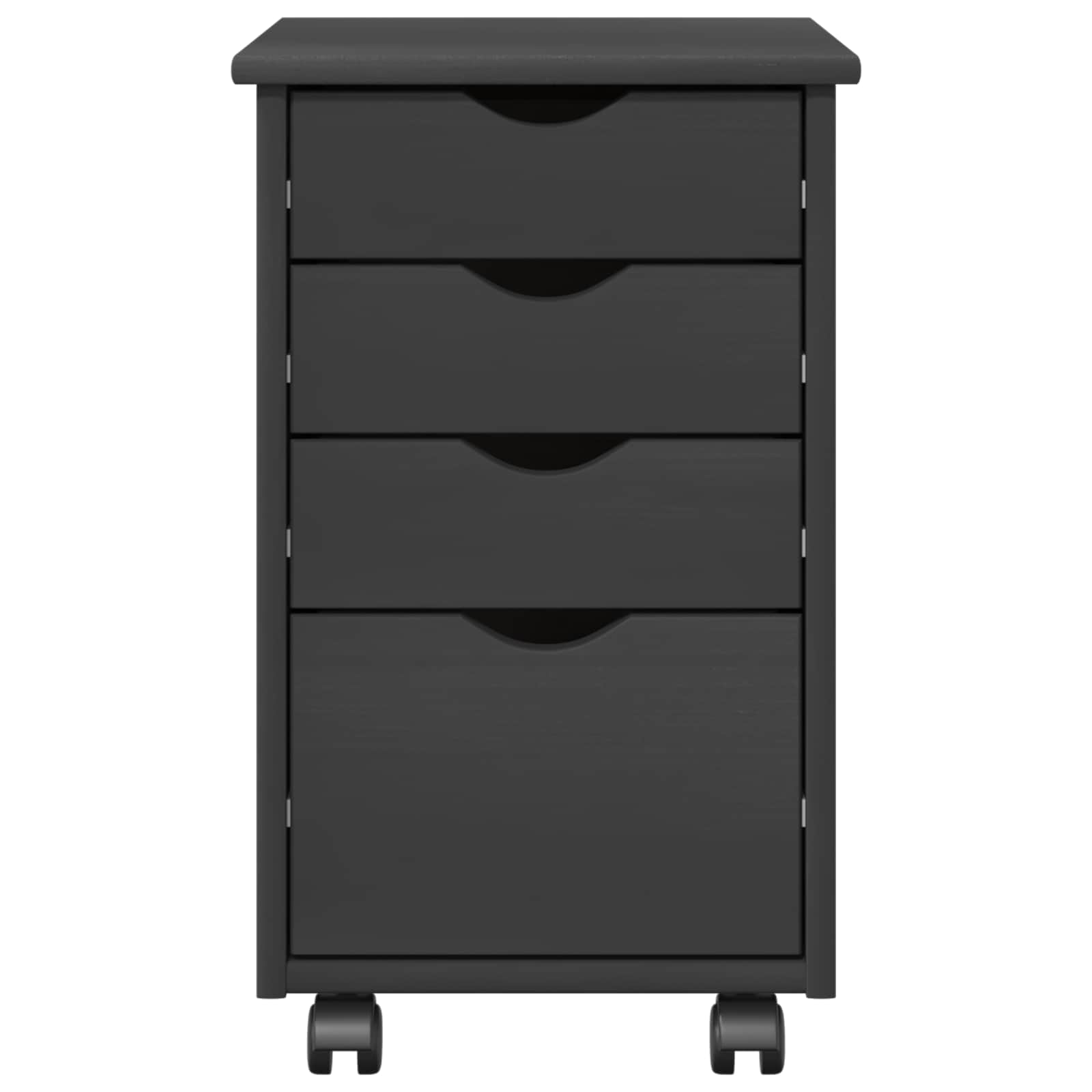vidaXL Rolkowa szafka Szary 34 x 39 x 56 cm Lite drewno sosnowe