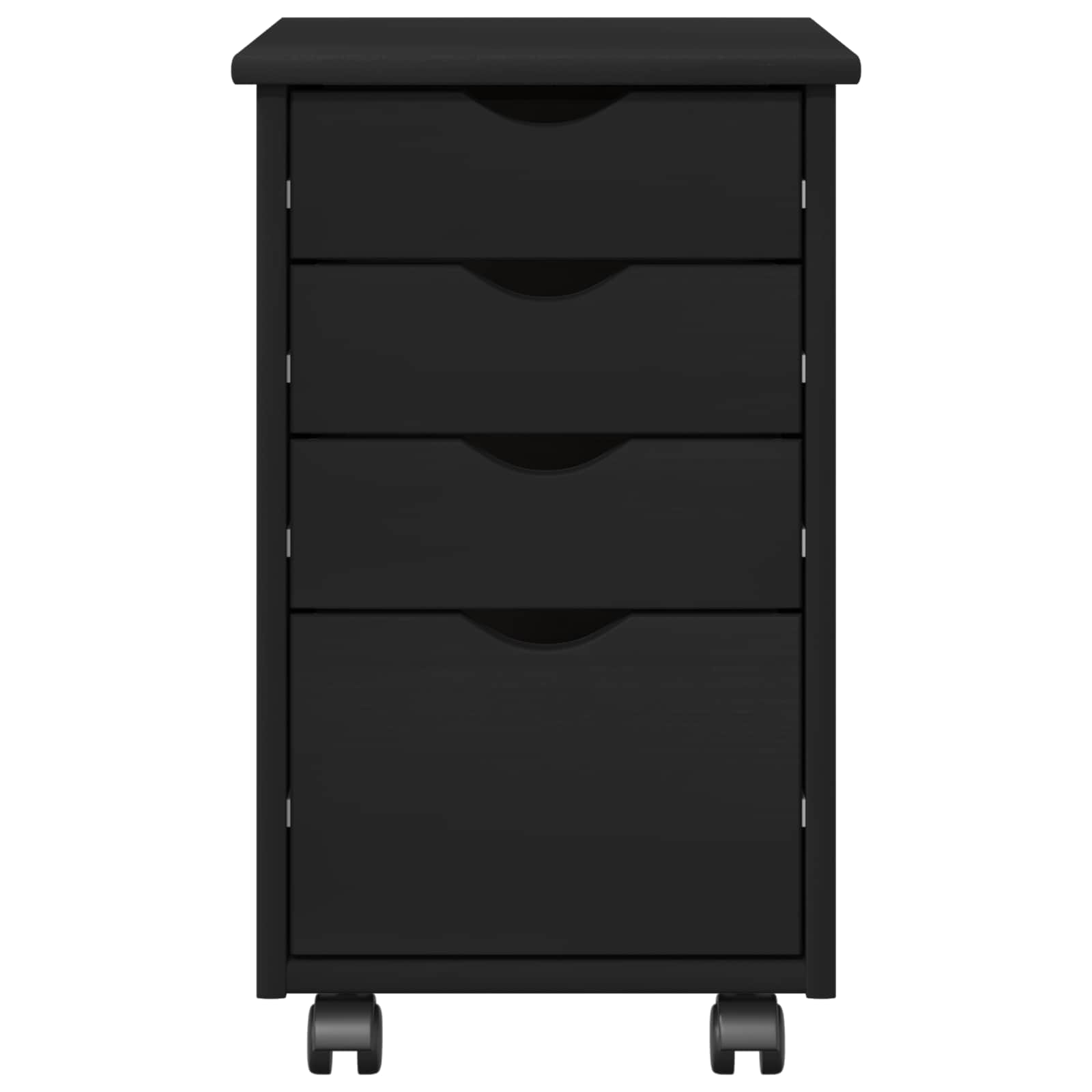 vidaXL Rolkowa szafka Czarny 34 x 39 x 56 cm Lite drewno sosnowe