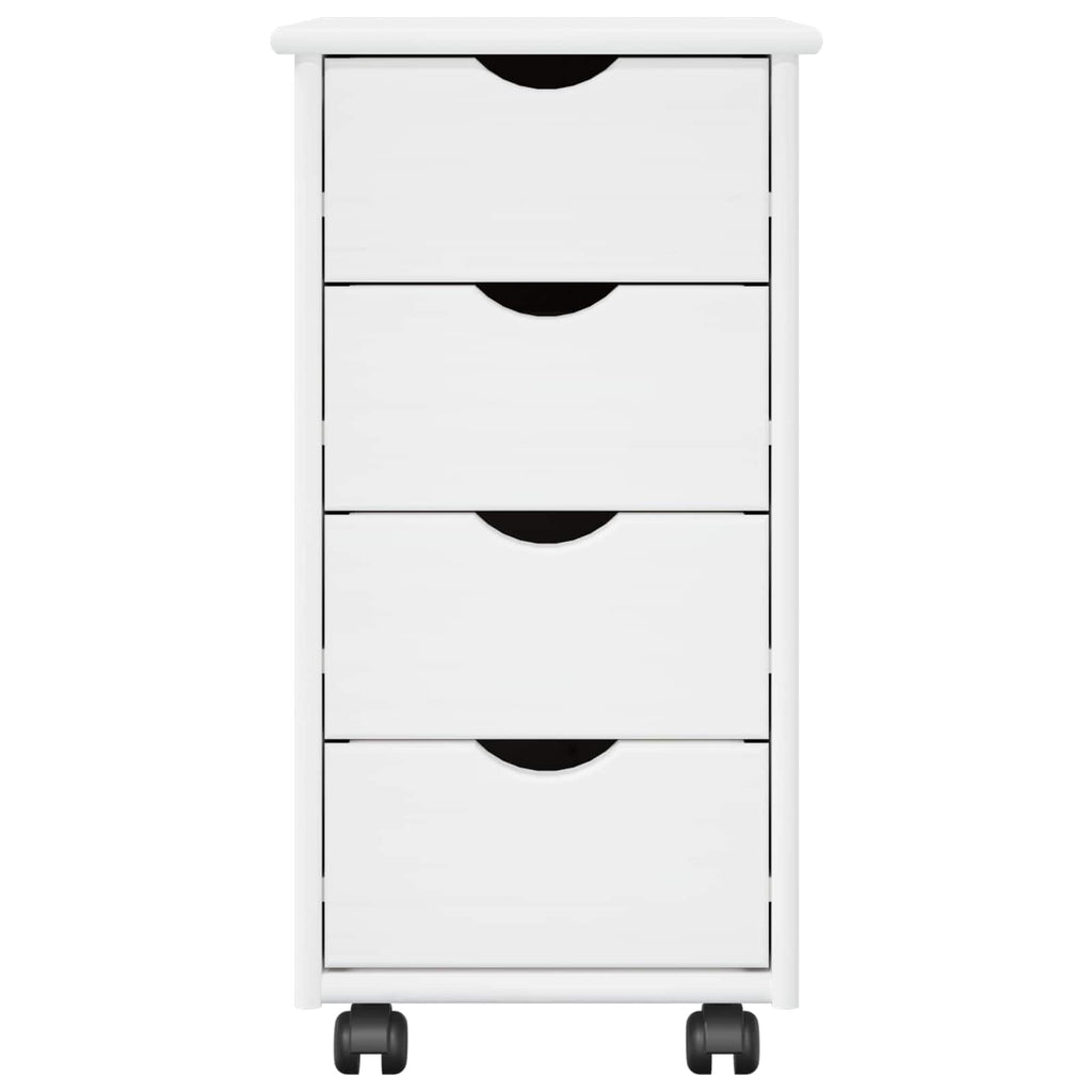 vidaXL Rolkowa szafka Biały 34 x 39 x 65,5 cm Lite drewno sosnowe