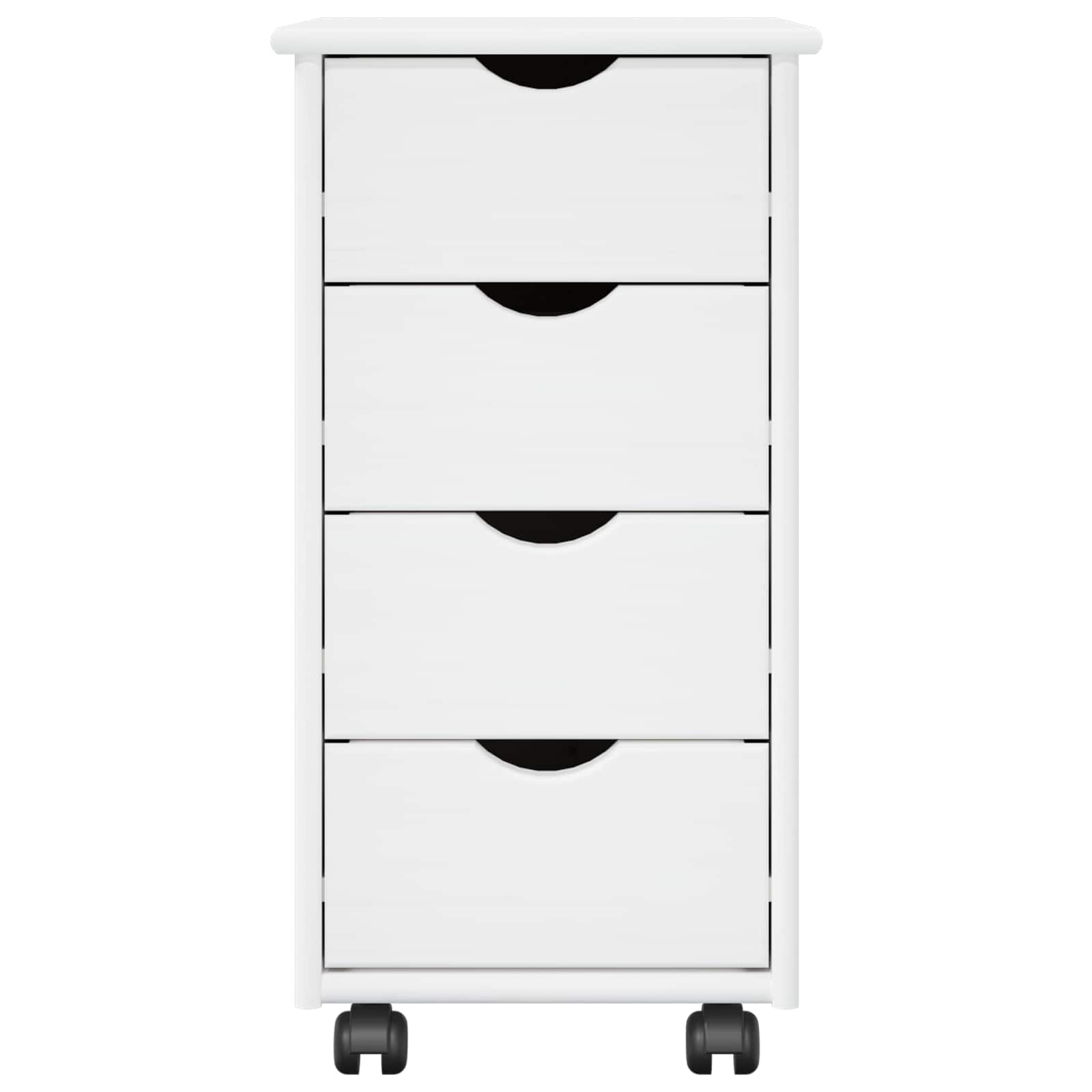 vidaXL Rolkowa szafka Biały 34 x 39 x 65,5 cm Lite drewno sosnowe