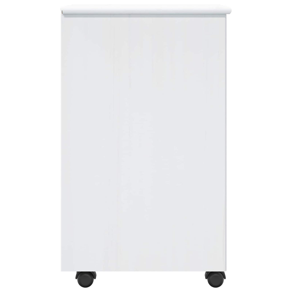 vidaXL Rolkowa szafka Biały 34 x 39 x 65,5 cm Lite drewno sosnowe