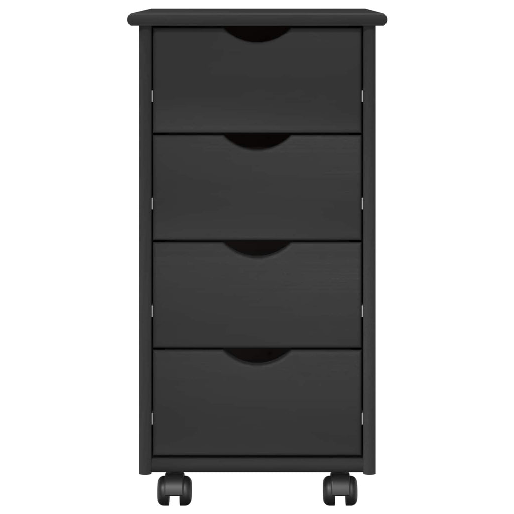 vidaXL Rolkowa szafka Szary 34 x 39 x 65,5 cm Lite drewno sosnowe