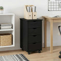 vidaXL Rolkowa szafka Czarny 34 x 39 x 65,5 cm Lite drewno sosnowe