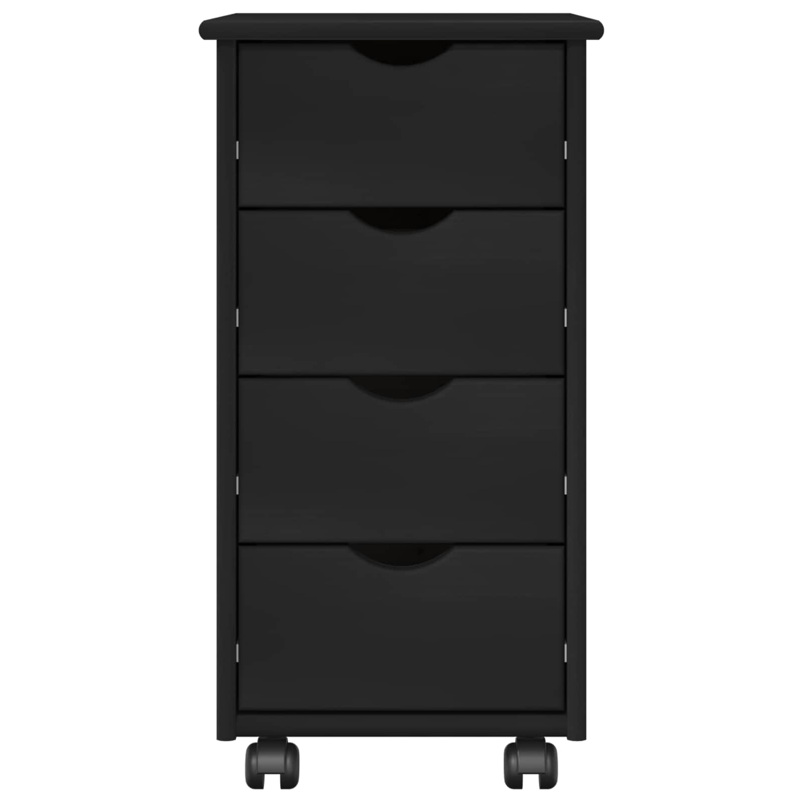 vidaXL Rolkowa szafka Czarny 34 x 39 x 65,5 cm Lite drewno sosnowe