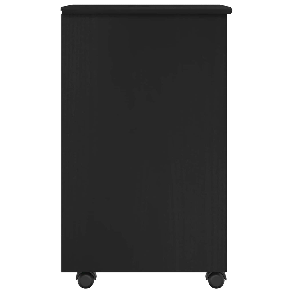 vidaXL Rolkowa szafka Czarny 34 x 39 x 65,5 cm Lite drewno sosnowe