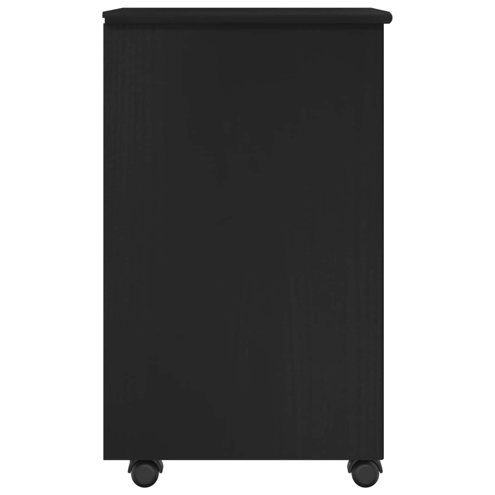 vidaXL Rolkowa szafka Czarny 34 x 39 x 65,5 cm Lite drewno sosnowe