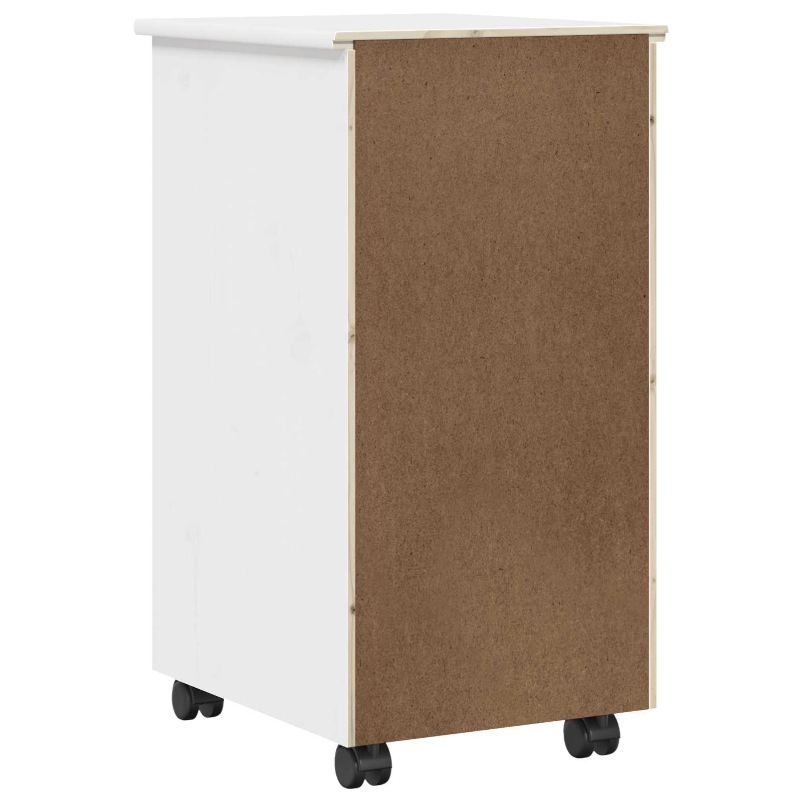 vidaXL Rolkowa szafka Biały 34 x 39 x 65,5 cm Lite drewno sosnowe
