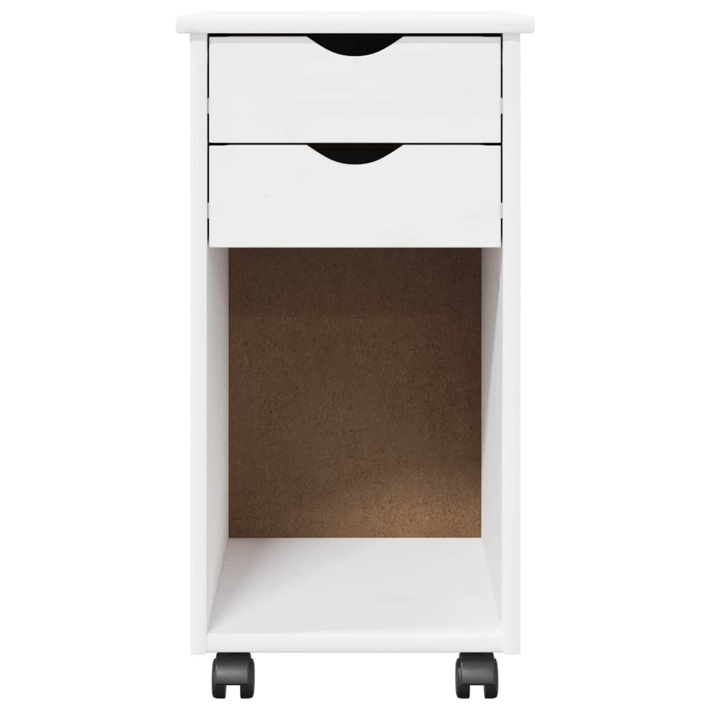 vidaXL Rolkowa szafka Biały 34 x 39 x 65,5 cm Lite drewno sosnowe