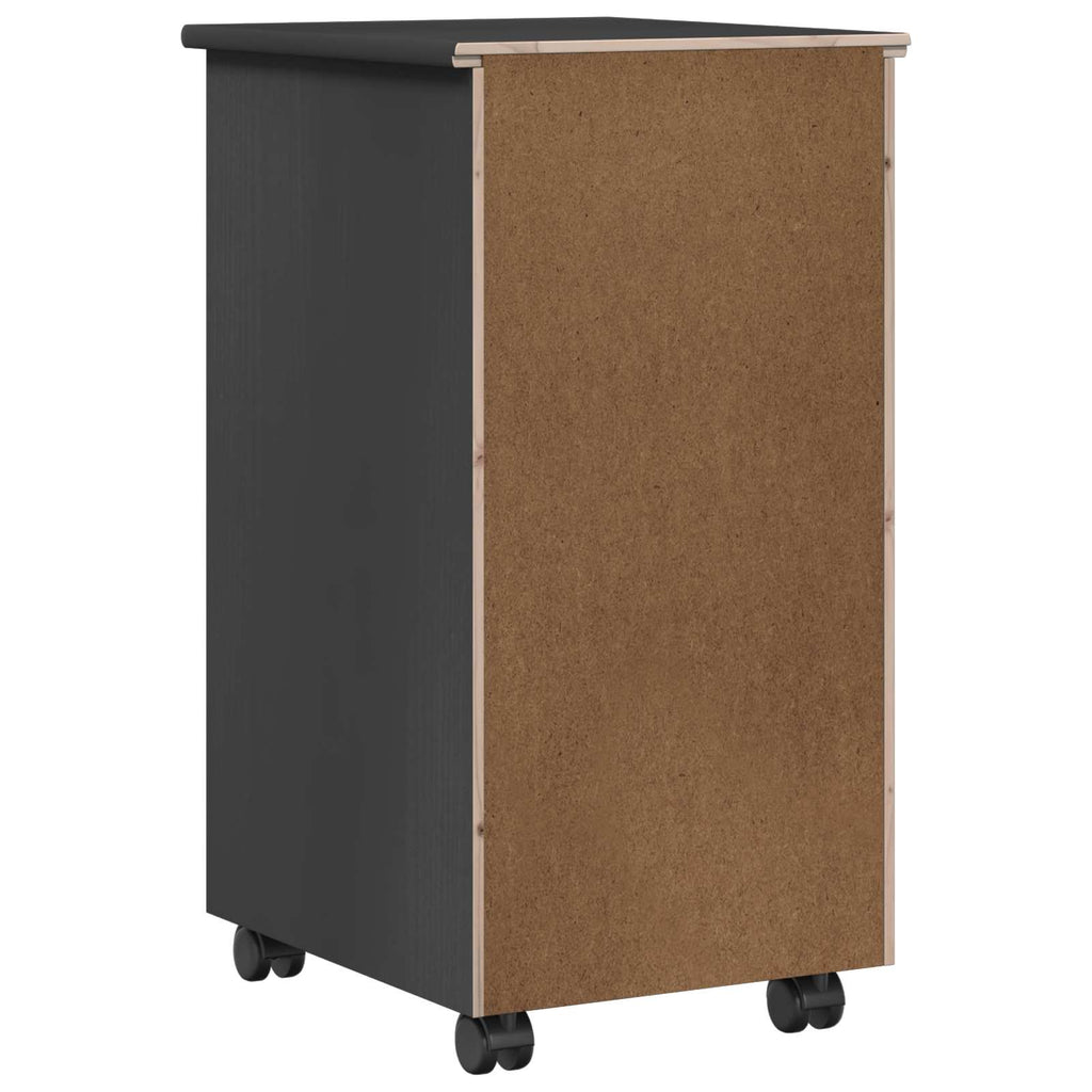 vidaXL Rolkowa szafka Szary 34 x 39 x 65,5 cm Lite drewno sosnowe