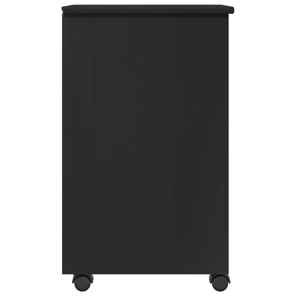 vidaXL Rolkowa szafka Czarny 34 x 39 x 65,5 cm Lite drewno sosnowe