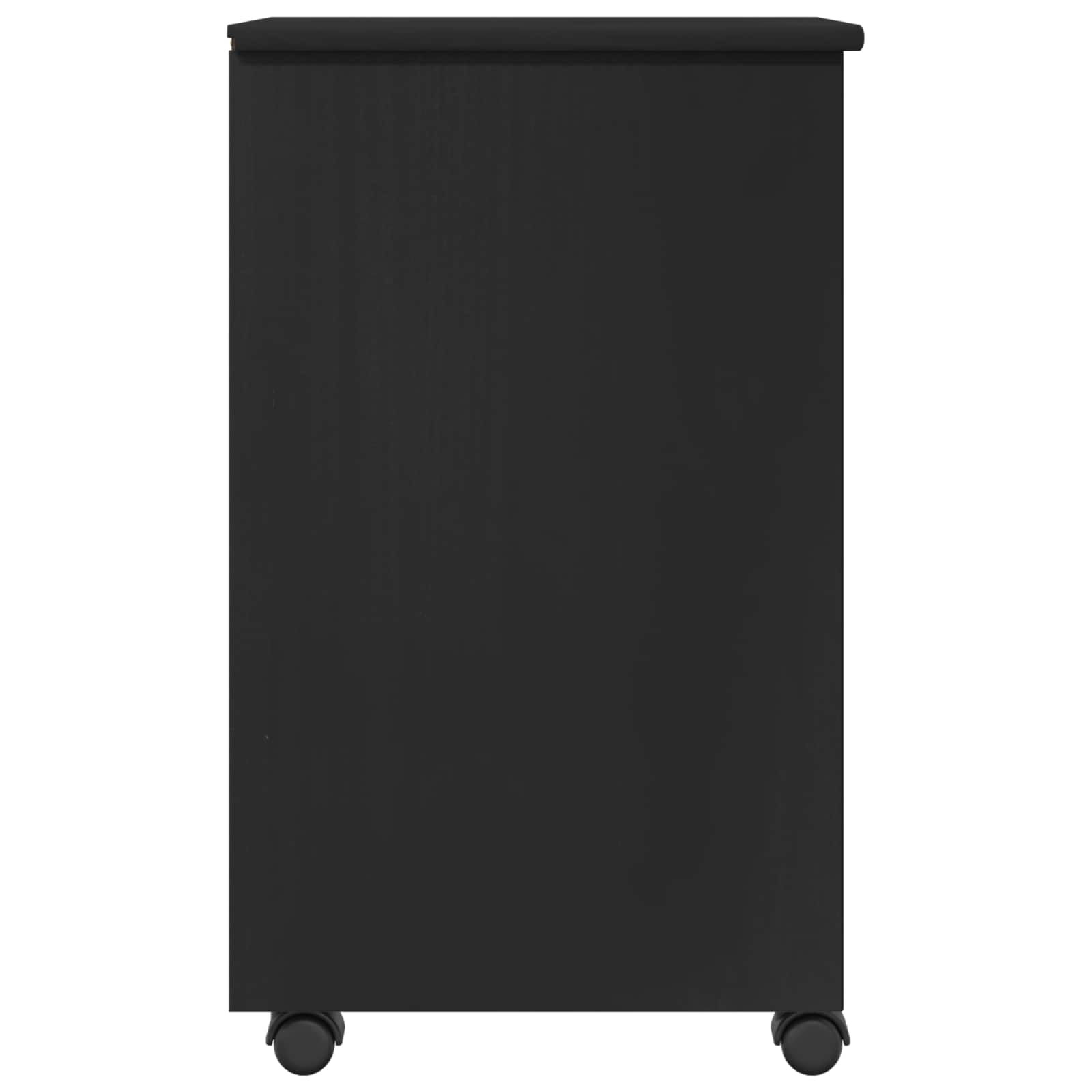 vidaXL Rolkowa szafka Czarny 34 x 39 x 65,5 cm Lite drewno sosnowe