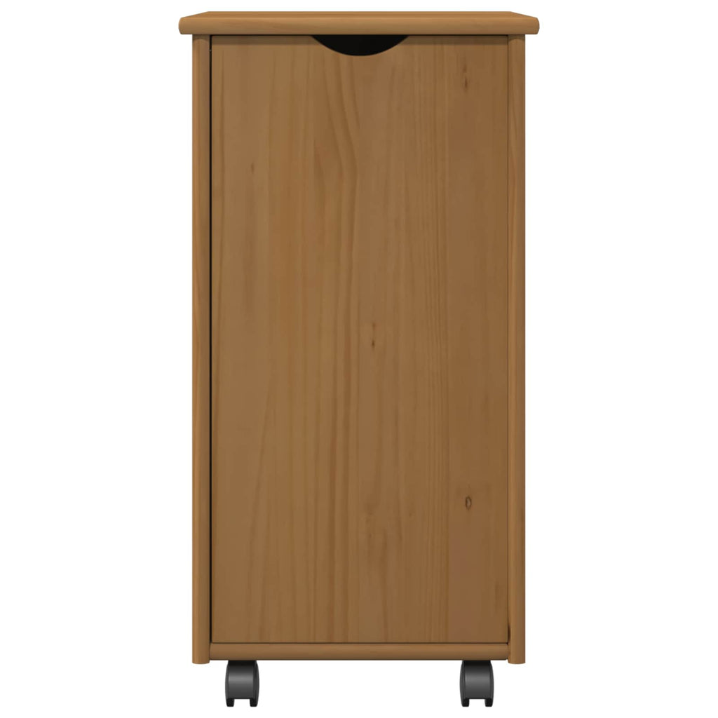 vidaXL Rolkowa szafka z kołem Miodowy brąz 34 x 39 x 65,5 cm