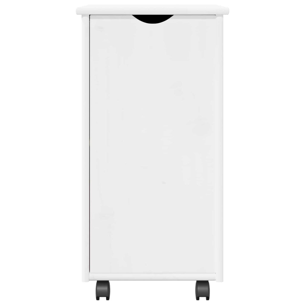 vidaXL Rolkowa szafka Biały 34 x 39 x 65,5 cm Lite drewno sosnowe