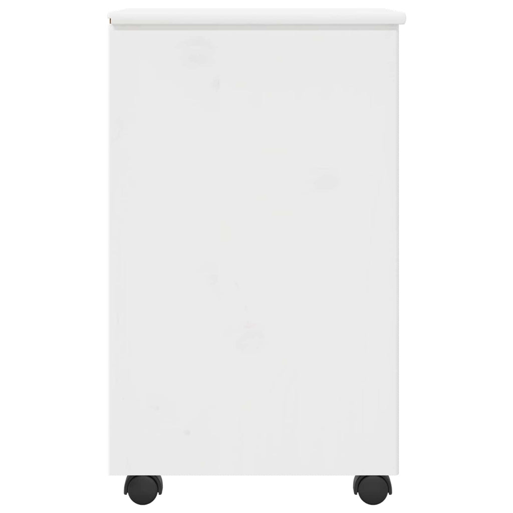 vidaXL Rolkowa szafka Biały 34 x 39 x 65,5 cm Lite drewno sosnowe