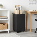 vidaXL Rolkowa szafka Czarny 34 x 39 x 65,5 cm Lite drewno sosnowe