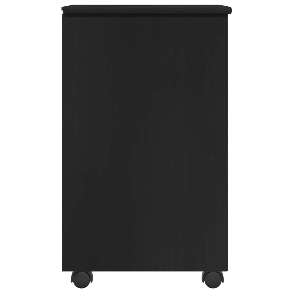 vidaXL Rolkowa szafka Czarny 34 x 39 x 65,5 cm Lite drewno sosnowe