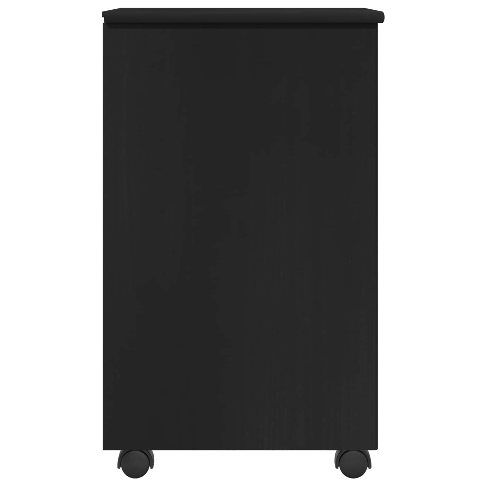 vidaXL Rolkowa szafka Czarny 34 x 39 x 65,5 cm Lite drewno sosnowe