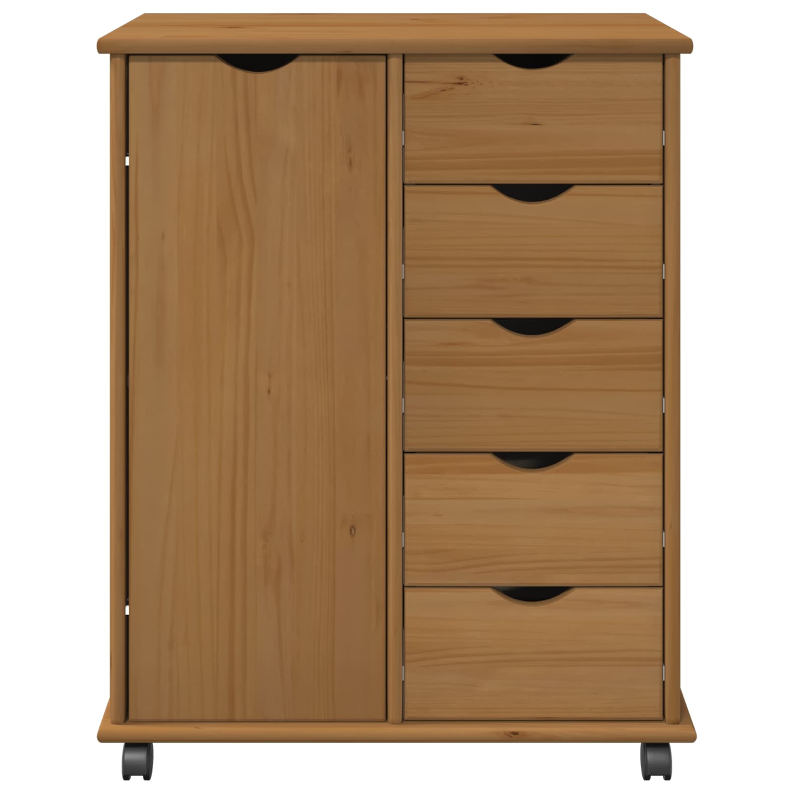vidaXL Rolkowa szafka z kołem Miodowy brąz 63,5 x 39 x 79 cm