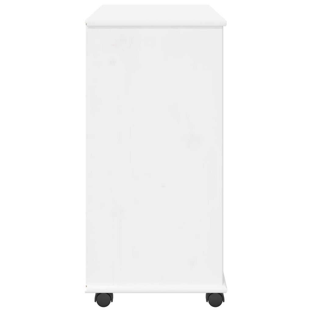 vidaXL Rolkowa szafka Biały 63,5 x 39 x 79 cm Lite drewno sosnowe