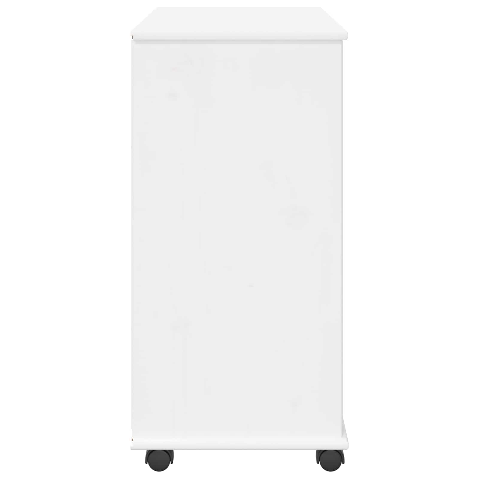 vidaXL Rolkowa szafka Biały 63,5 x 39 x 79 cm Lite drewno sosnowe