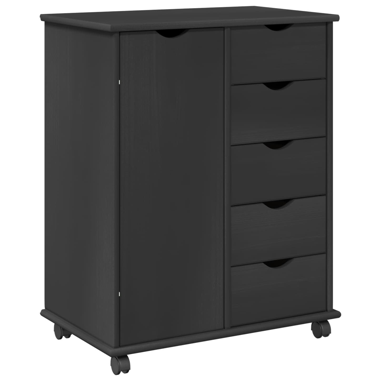 vidaXL Rolkowa szafka Szary 63,5 x 39 x 79 cm Lite drewno sosnowe