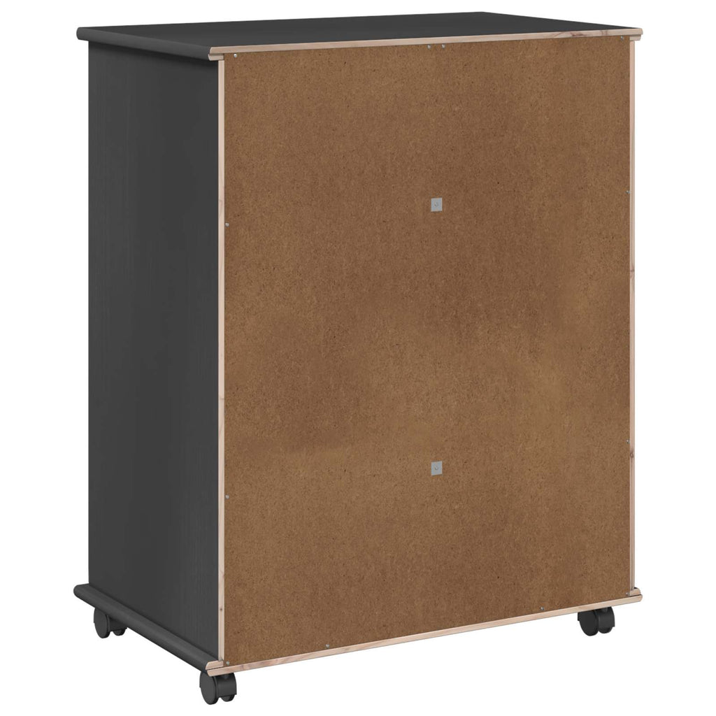 vidaXL Rolkowa szafka Szary 63,5 x 39 x 79 cm Lite drewno sosnowe