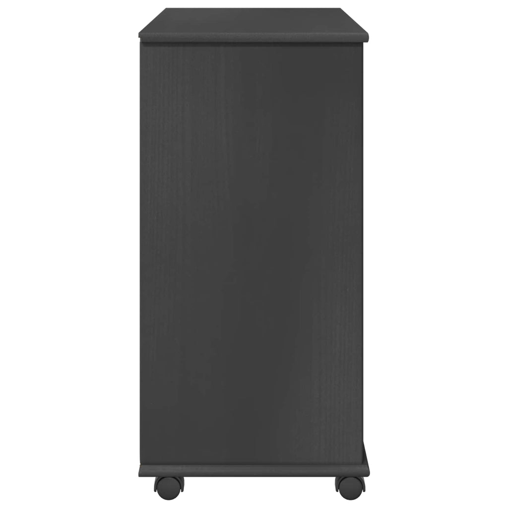 vidaXL Rolkowa szafka Szary 63,5 x 39 x 79 cm Lite drewno sosnowe