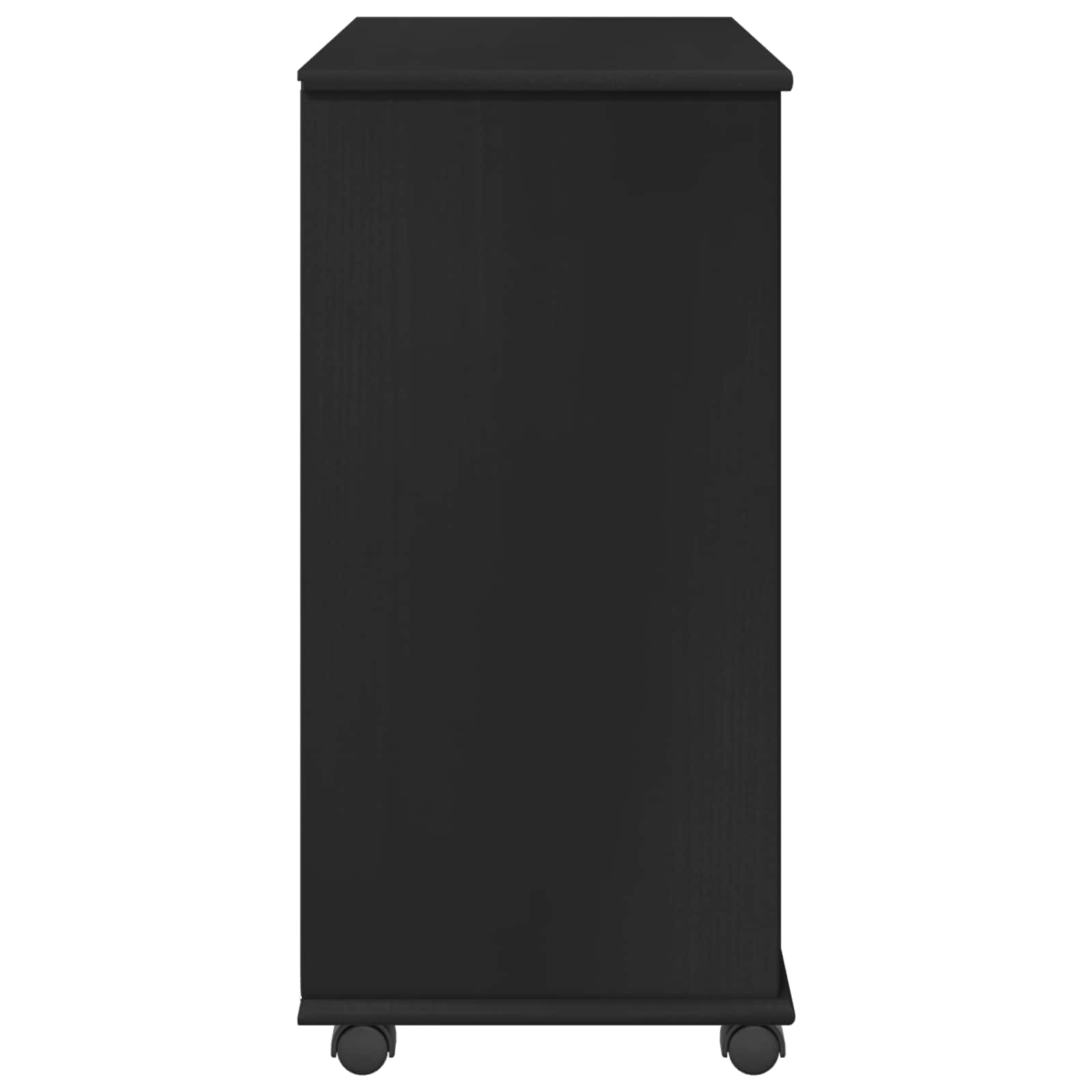vidaXL Rolkowa szafka Czarny 63,5 x 39 x 79 cm Lite drewno sosnowe
