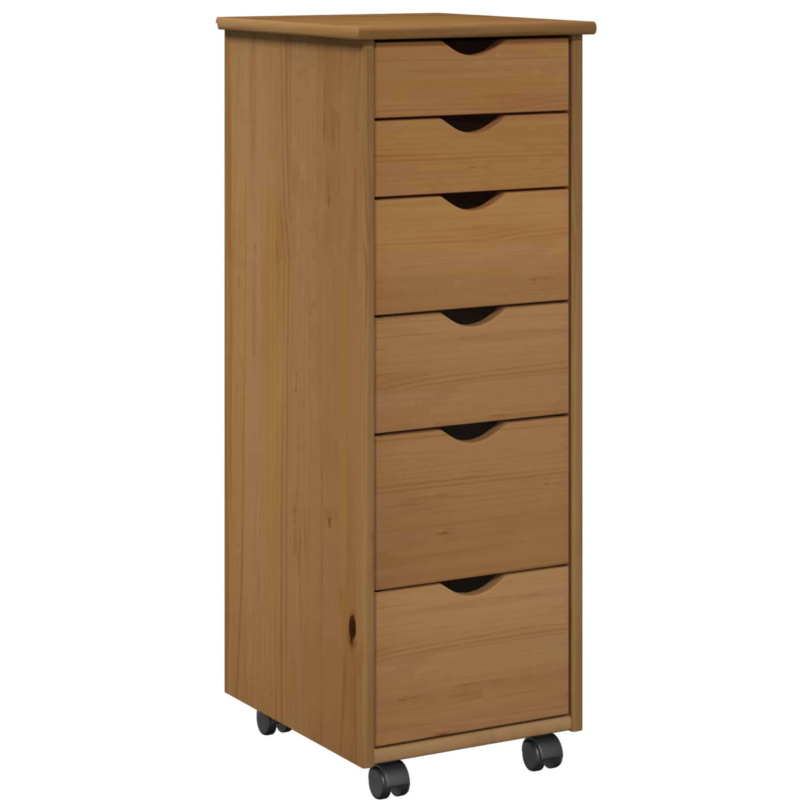 vidaXL Rolkowa szafka z kołem Miodowy brąz 34 x 39 x 93,5 cm
