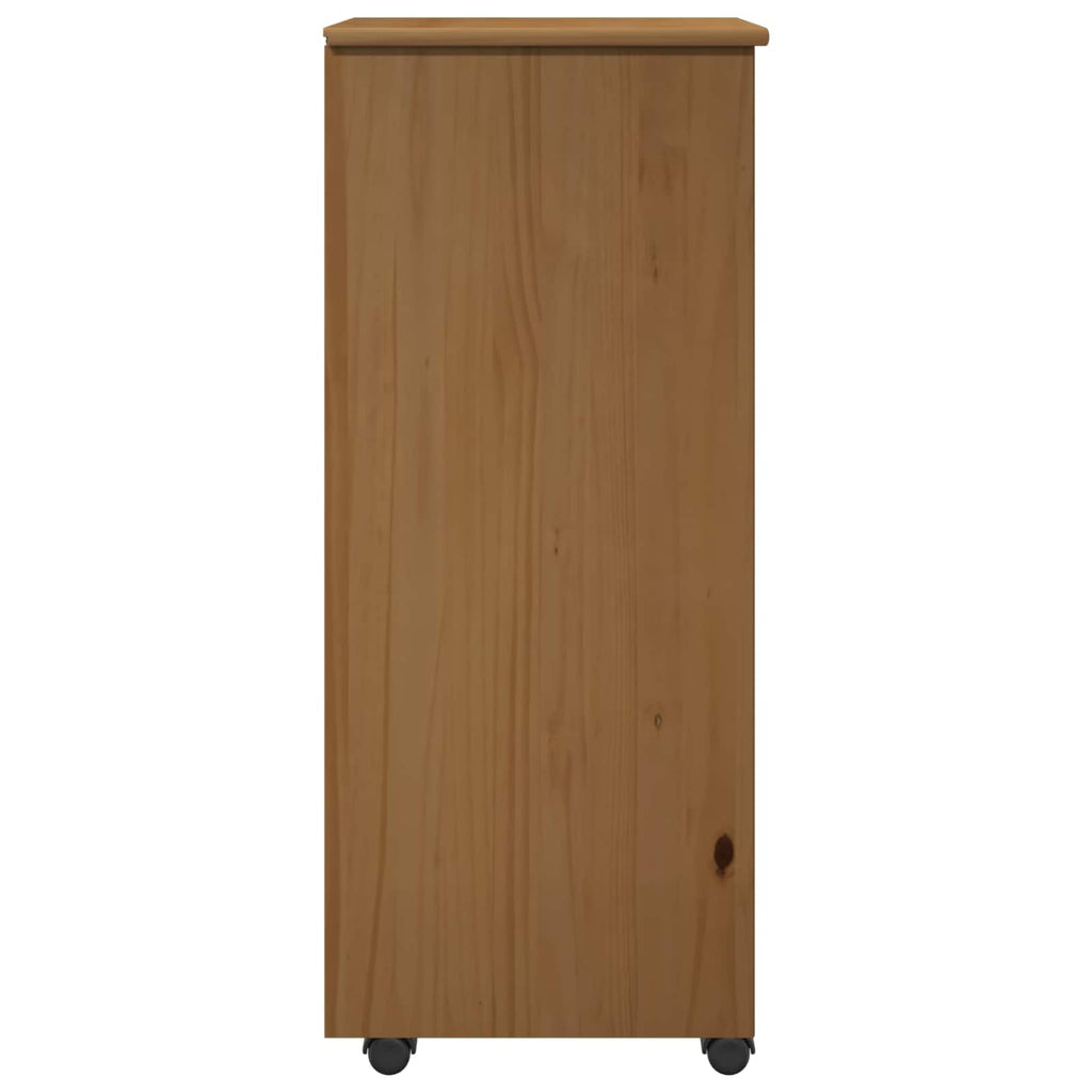 vidaXL Rolkowa szafka z kołem Miodowy brąz 34 x 39 x 93,5 cm
