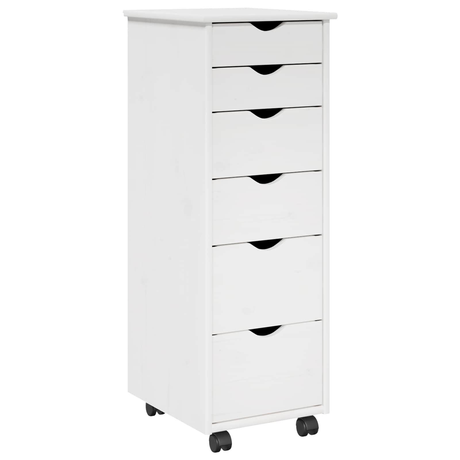 vidaXL Rolkowa szafka Biały 34 x 39 x 93,5 cm Lite drewno sosnowe