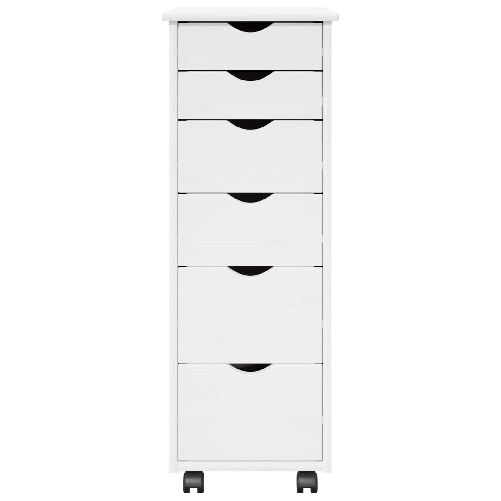 vidaXL Rolkowa szafka Biały 34 x 39 x 93,5 cm Lite drewno sosnowe