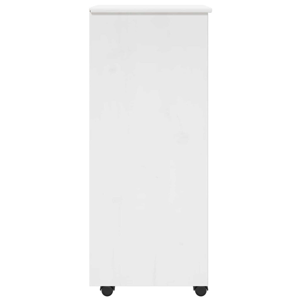 vidaXL Rolkowa szafka Biały 34 x 39 x 93,5 cm Lite drewno sosnowe