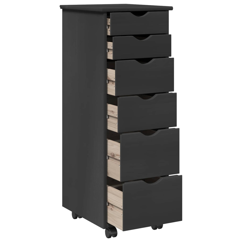vidaXL Rolkowa szafka Szary 34 x 39 x 93,5 cm Lite drewno sosnowe