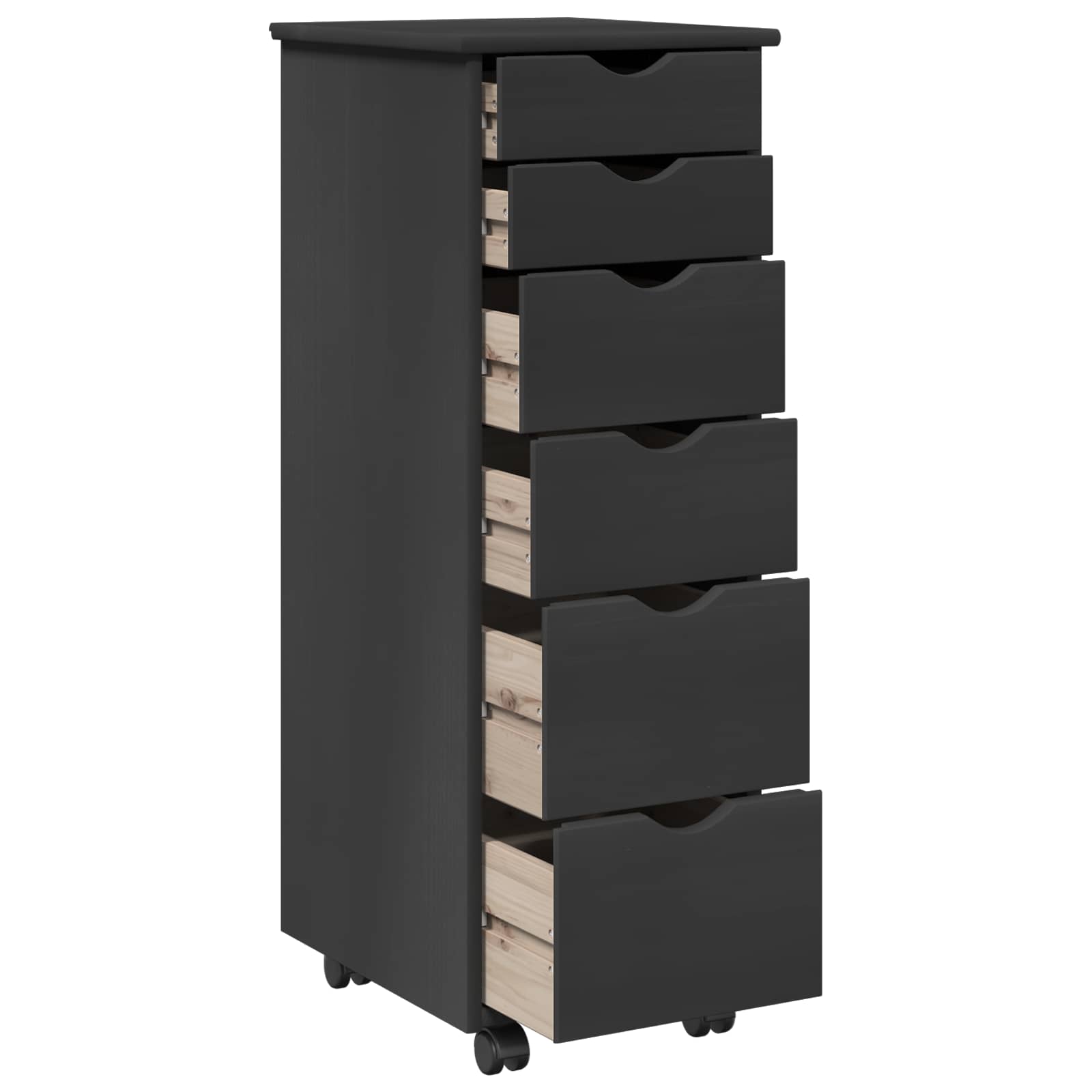 vidaXL Rolkowa szafka Szary 34 x 39 x 93,5 cm Lite drewno sosnowe