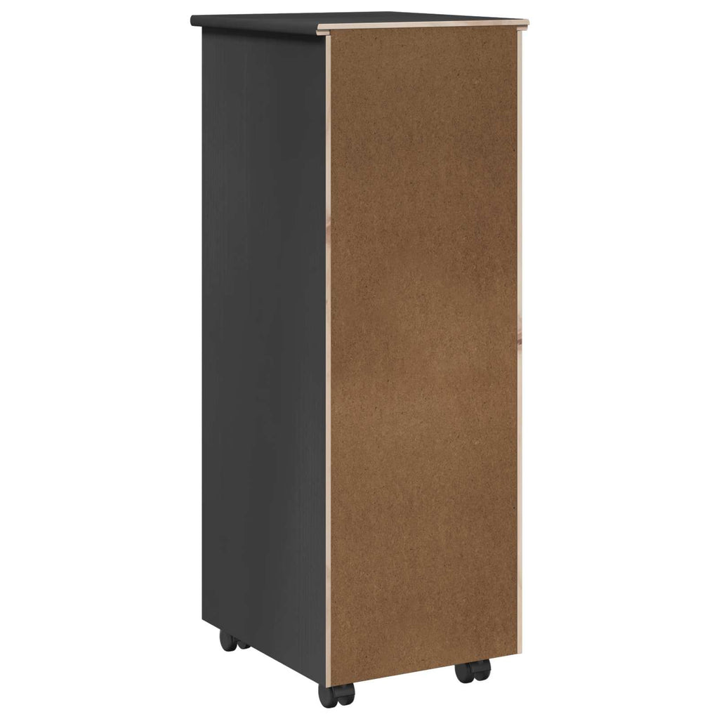 vidaXL Rolkowa szafka Szary 34 x 39 x 93,5 cm Lite drewno sosnowe