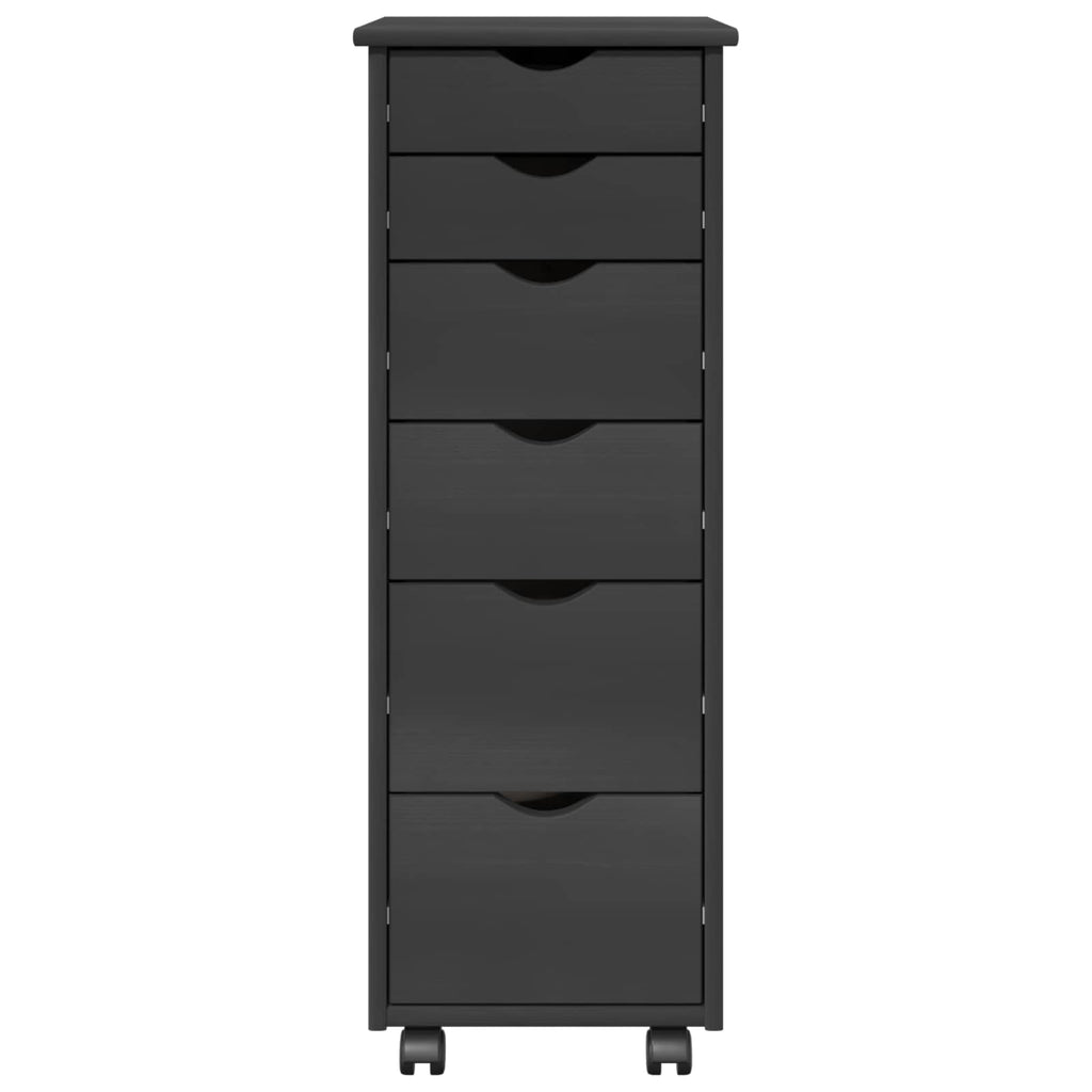 vidaXL Rolkowa szafka Szary 34 x 39 x 93,5 cm Lite drewno sosnowe