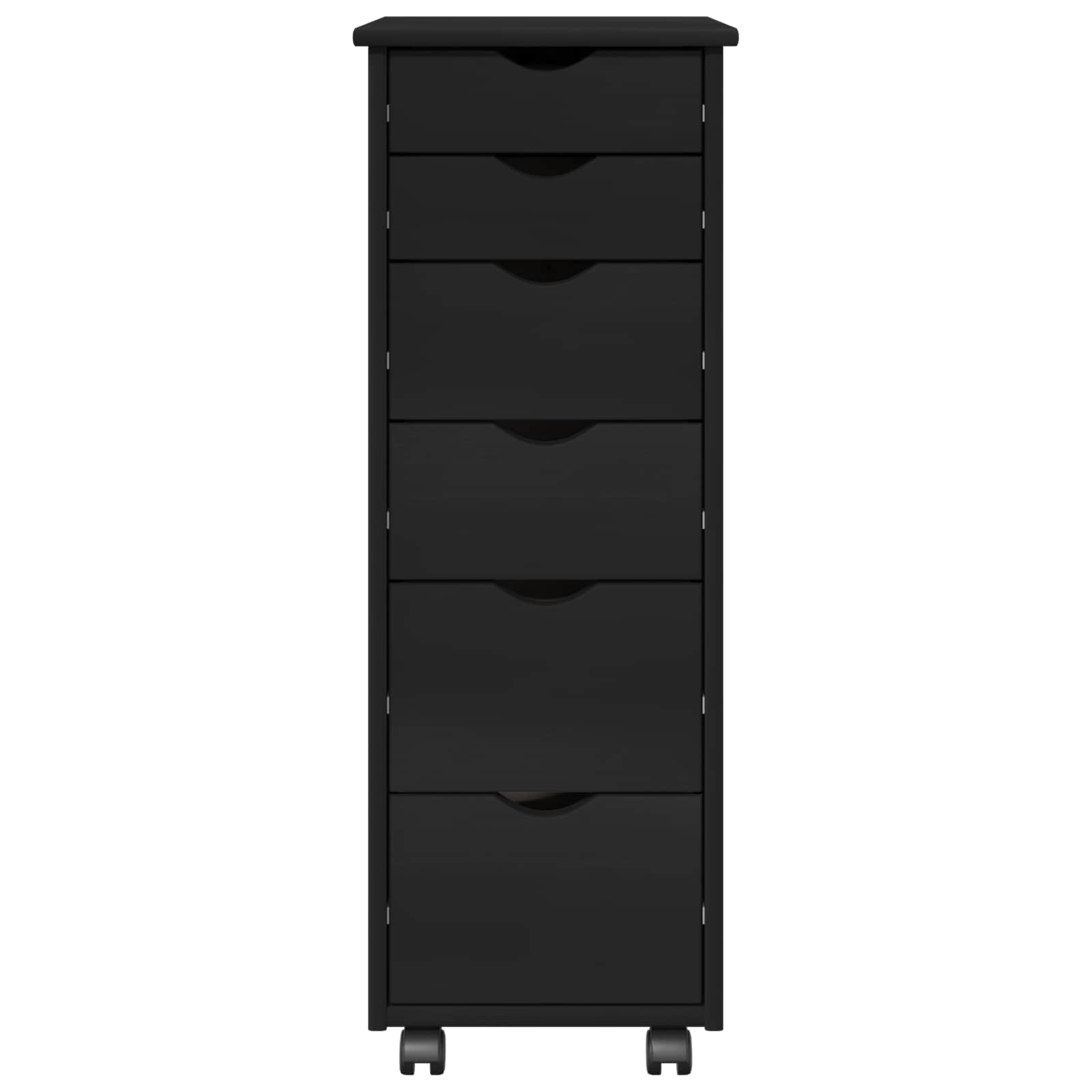 vidaXL Rolkowa szafka Czarny 34 x 39 x 93,5 cm Lite drewno sosnowe