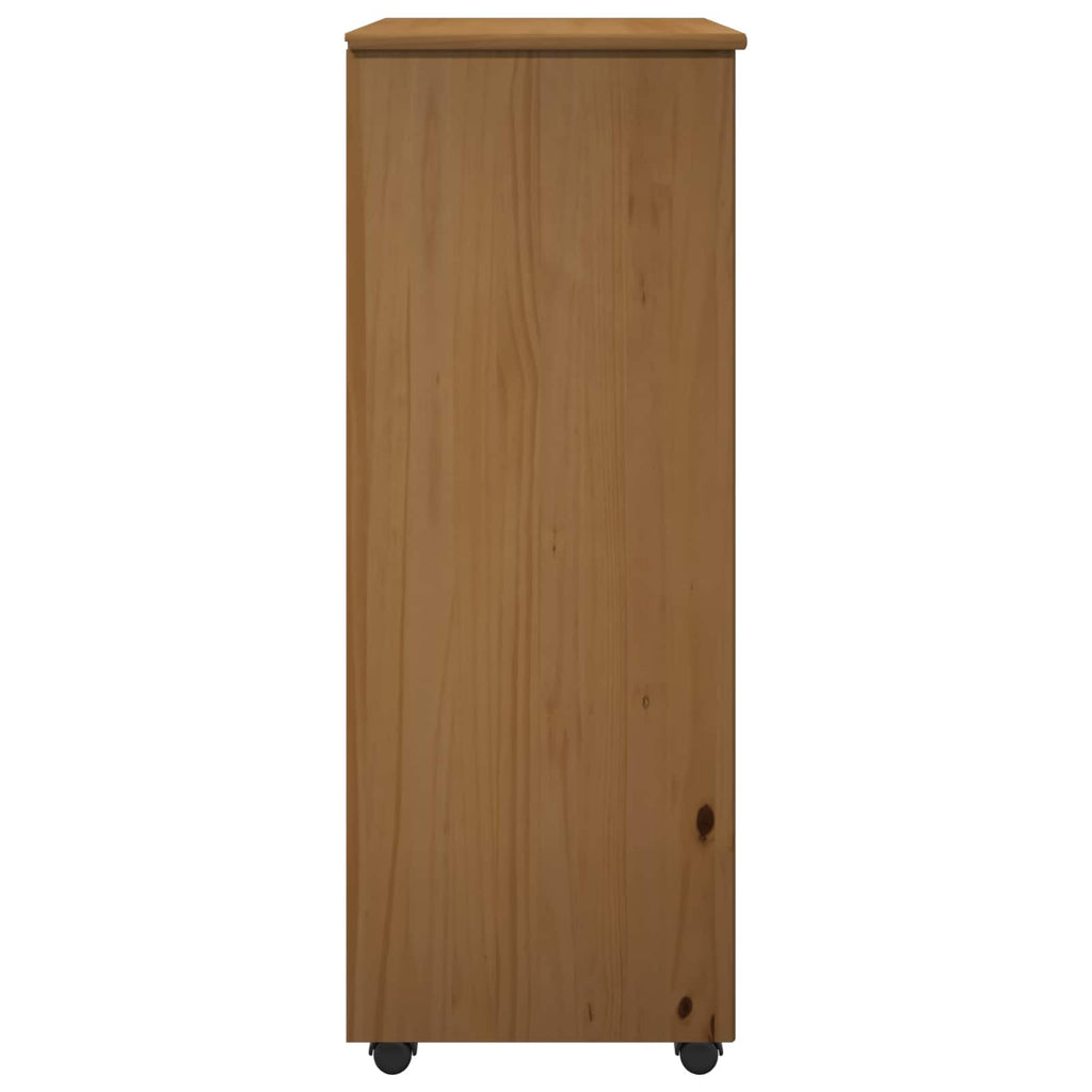 vidaXL Rolkowa szafka z kołem Miodowy brąz 53 x 39 x 103 cm