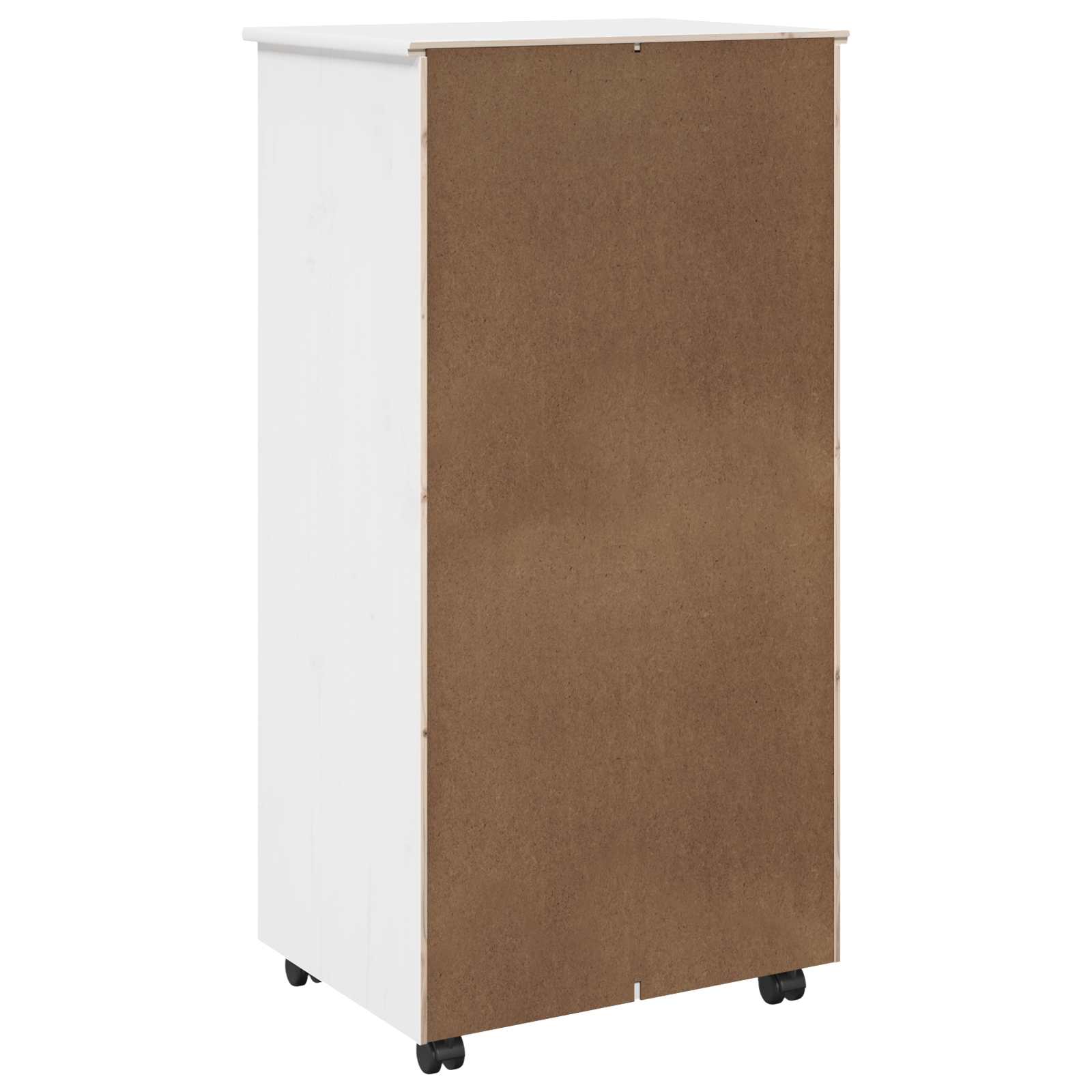 vidaXL Rolkowa szafka Biały 53 x 39 x 103 cm Lite drewno sosnowe