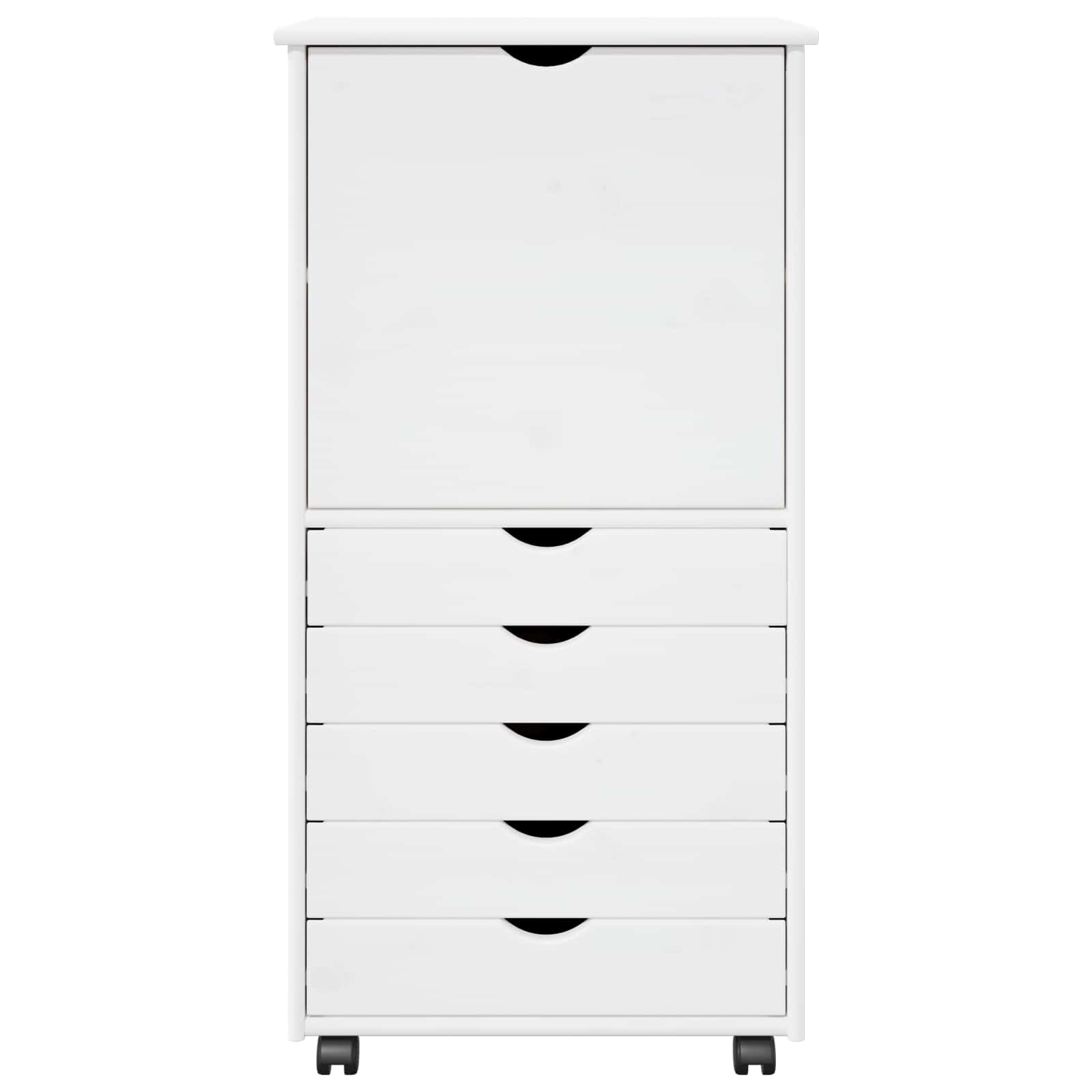 vidaXL Rolkowa szafka Biały 53 x 39 x 103 cm Lite drewno sosnowe